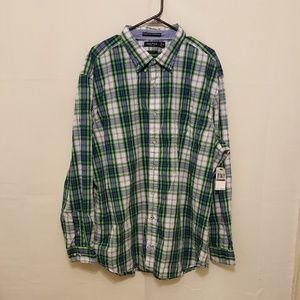 Nautica Plaid Button Down Shirt- Parrot Green